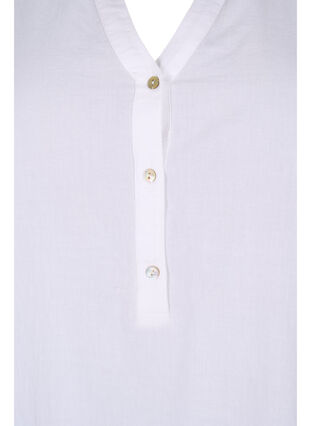 Shirt-blouse with broderie anglaise and 3/4 sleeves, Bright White, Packshot image number 2