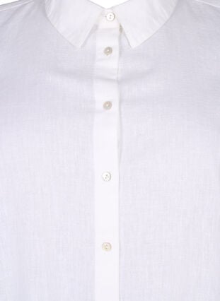 Long shirt in linen and cotton, Bright White, Packshot image number 2