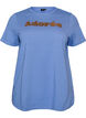 Organic cotton T-shirt with front print, Blue, Packshot image number 0