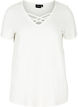 Short sleeve t-shirt with v-neckline, Warm Off-white, Packshot image number 0