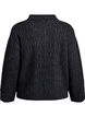 Cable knit sweater with polo collar, Dark Grey, Packshot image number 1