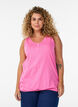 Tank top in organic cotton with V-neck and buttons, Pink, Model image number 0