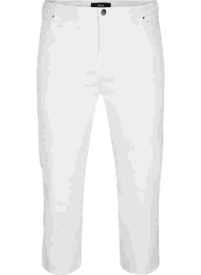 7/8 jeans with raw hems and high waist, White, Packshot image number 0