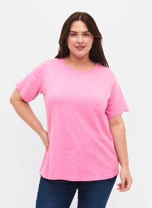 Basics cotton t-shirt 2-pack, Rosebloom/Navy B, Model image number 0