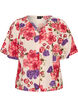 Short-sleeved cotton shirt with a V-neck, Red, Packshot image number 0