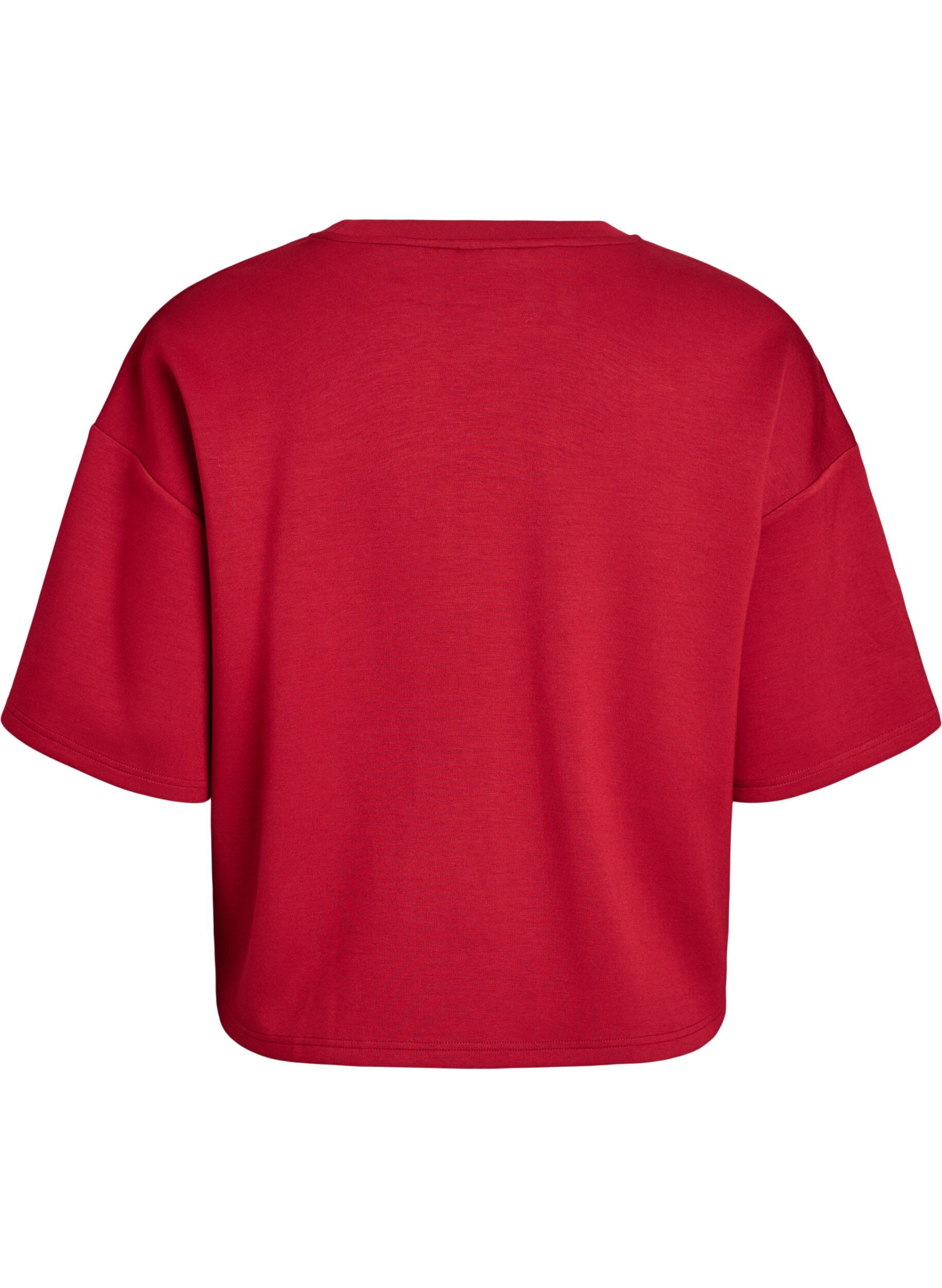 Zizzifashion Short loose-fit t-shirt in a modal blend, Red, Packshot image number 1