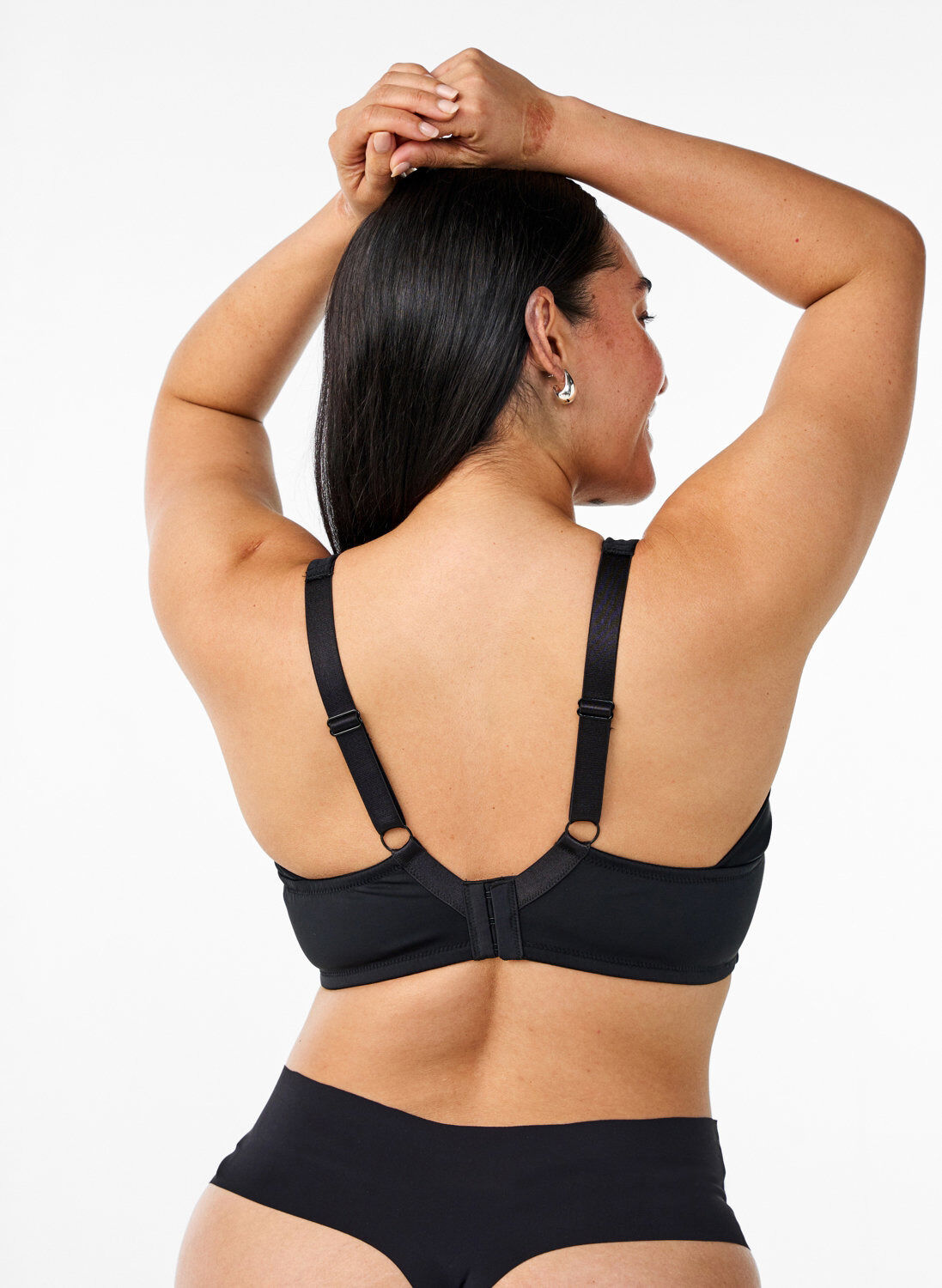 ZizzifashionComfort bra with padded straps, Black, Model image number 2