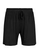 Loose-fitting viscose shorts with ribbing, Black, Packshot image number 0