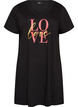 Organic cotton nightdress with V-neck, Black, Packshot image number 0