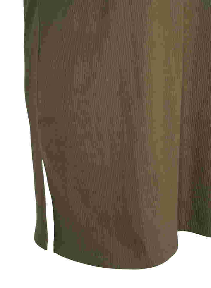 Short-sleeved cotton dress in rib knit, Ivy Green, Packshot image number 3