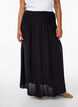Viscose maxi skirt with smocking, Black, Model image number 3