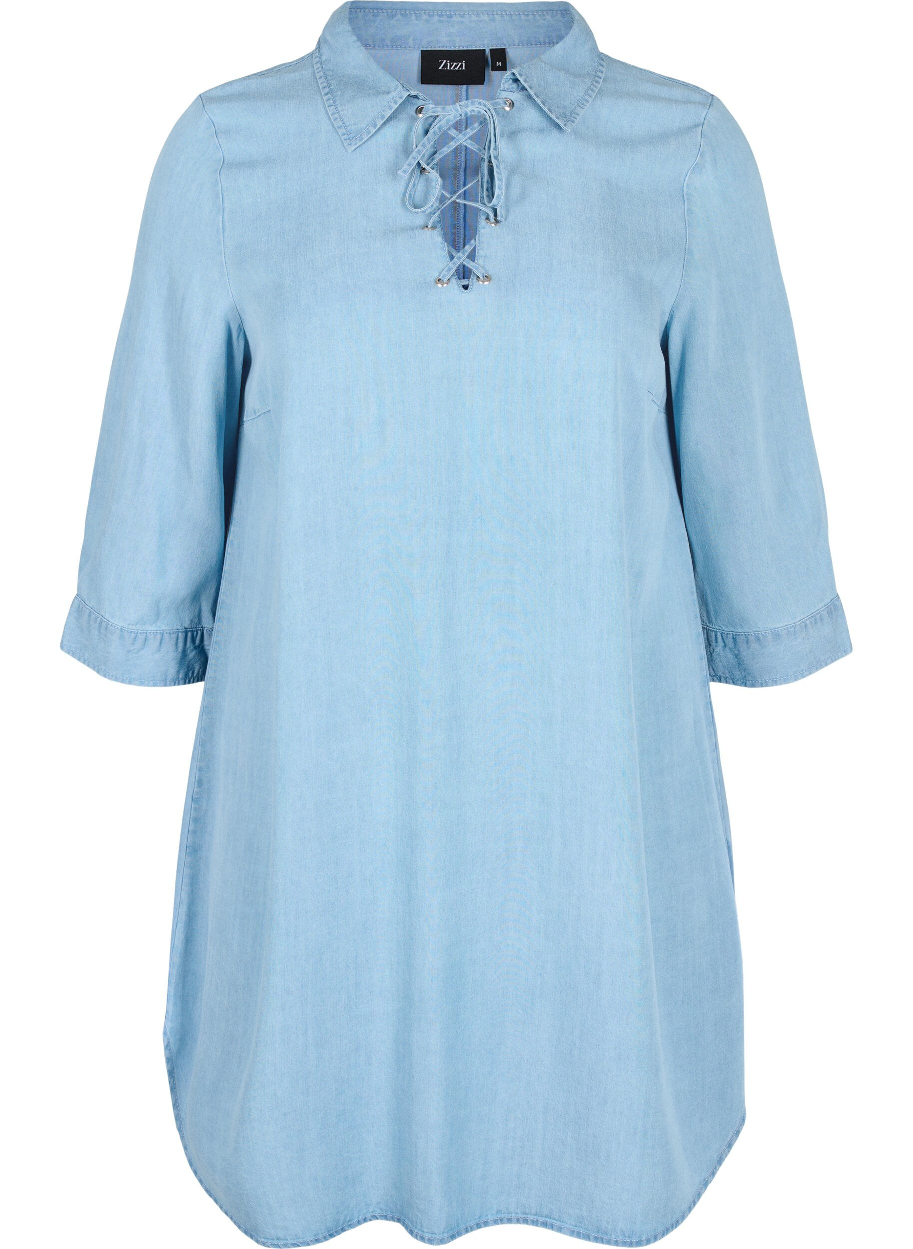 Zizzifashion Tunic with 3/4 sleeves, Light blue denim, Packshot image number 0