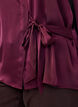Shirt with a satin look and wrap effect, Red, Model image number 3