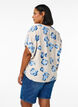Loose blouse with print and V-neck, White, Model image number 2