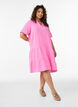 Short A-line dress in cotton muslin, Pink, Model image number 1