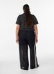 Wide-leg lace trousers with contrast stripes, Black, Model image number 2