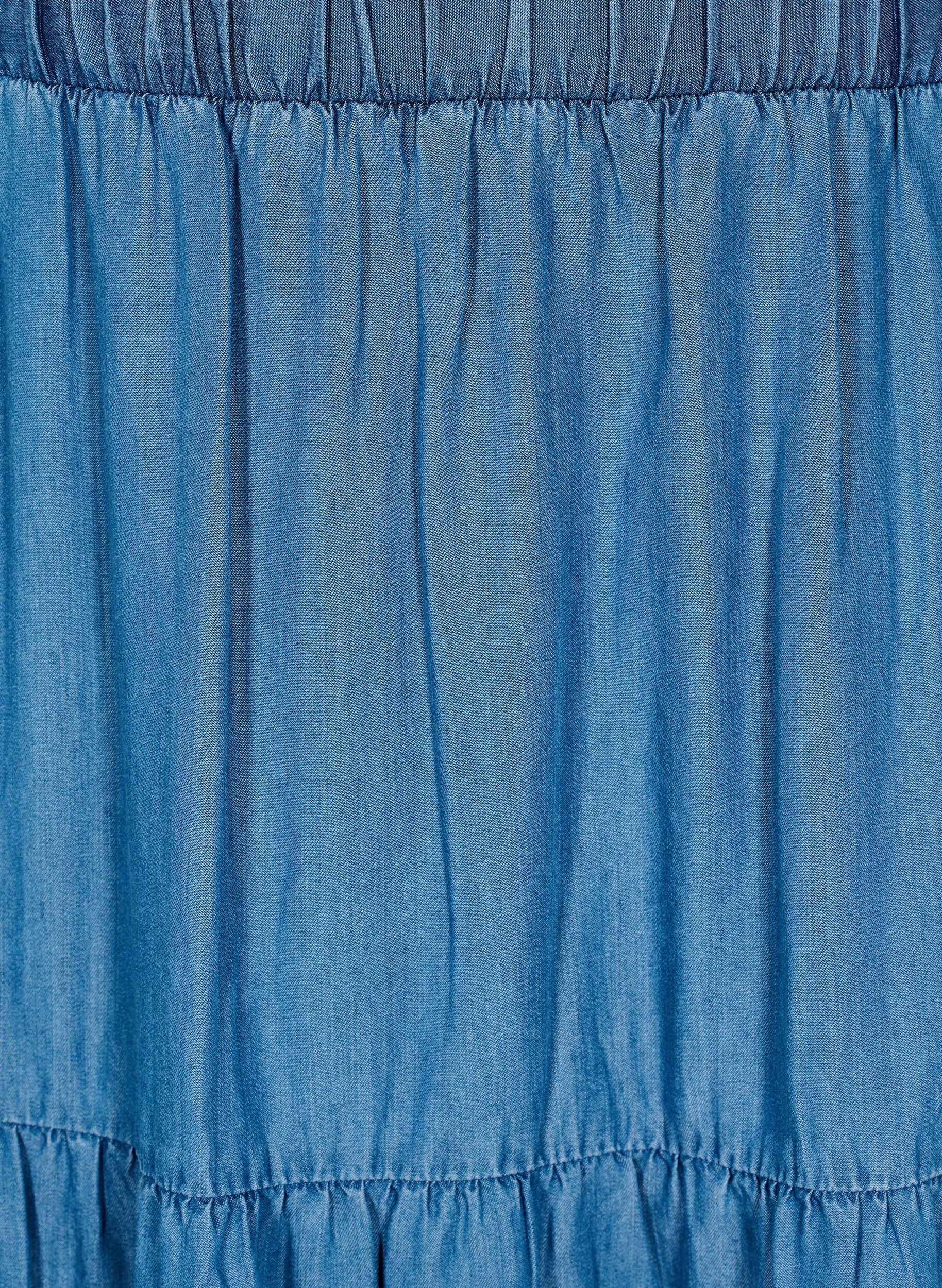 ZizzifashionDenim maxi skirt with ruffles, Blue, Packshot image number 2