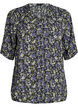 Viscose blouse with print and button fastening, Black, Packshot image number 0