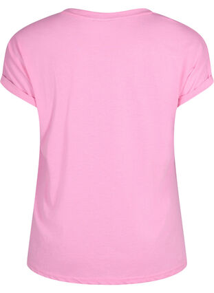 Short sleeve cotton blend T-shirt, Rosebloom, Packshot image number 1