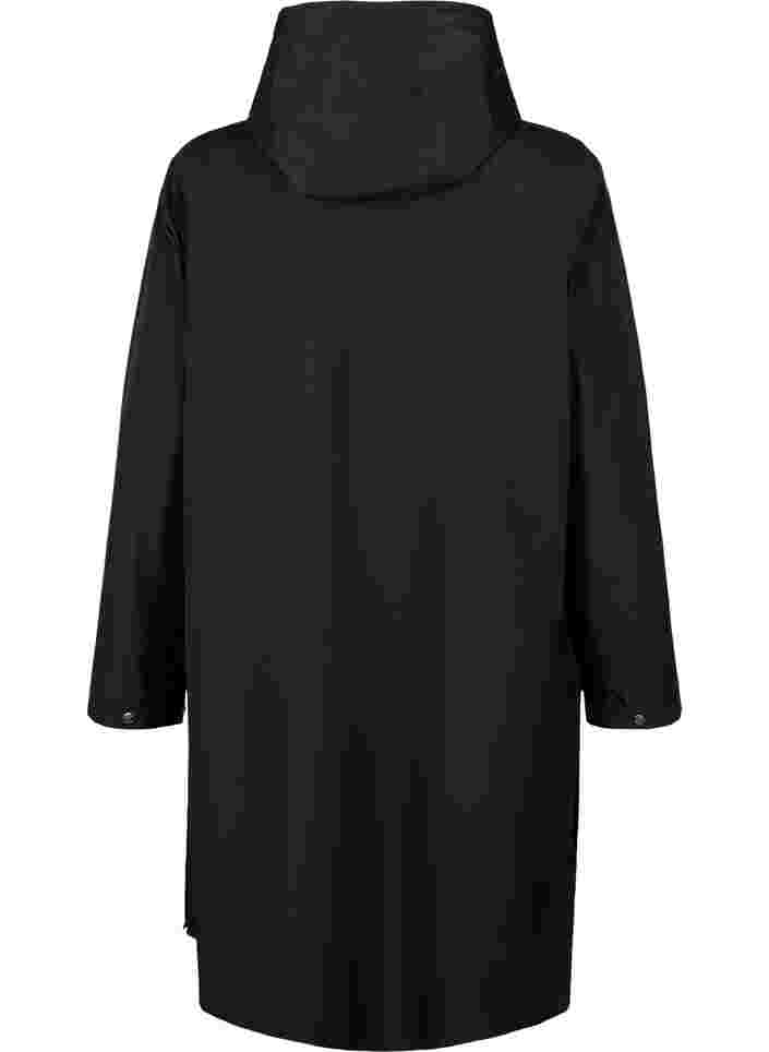 Raincoat with pockets and hood, Black, Packshot image number 1