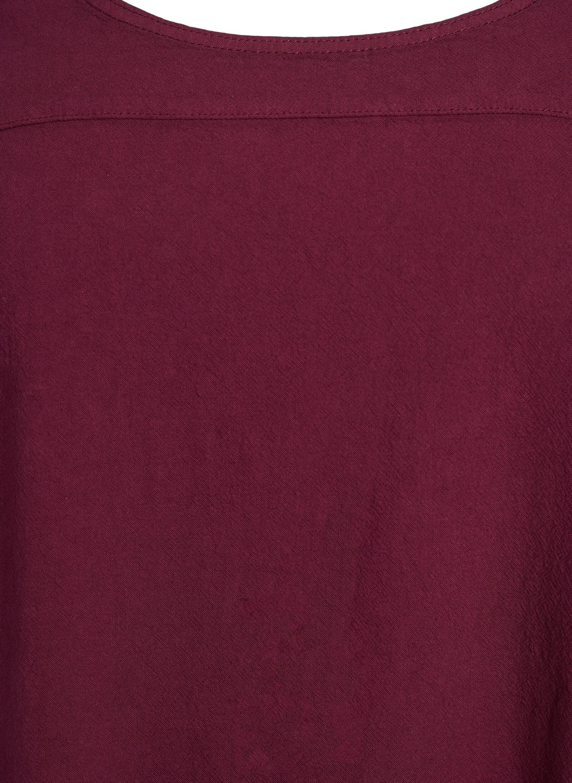 Zizzifashion Short sleeve cotton dress, Dark Bordeaux, Packshot image number 2