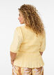 Smock blouse with a ruffle hem and boat neck, Yellow, Model image number 2