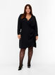 Long sleeve viscose dress with a wrap look, Black, Model image number 2