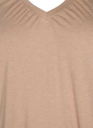 Melange t-shirt with elasticated edge, Natural Mél, Packshot image number 2
