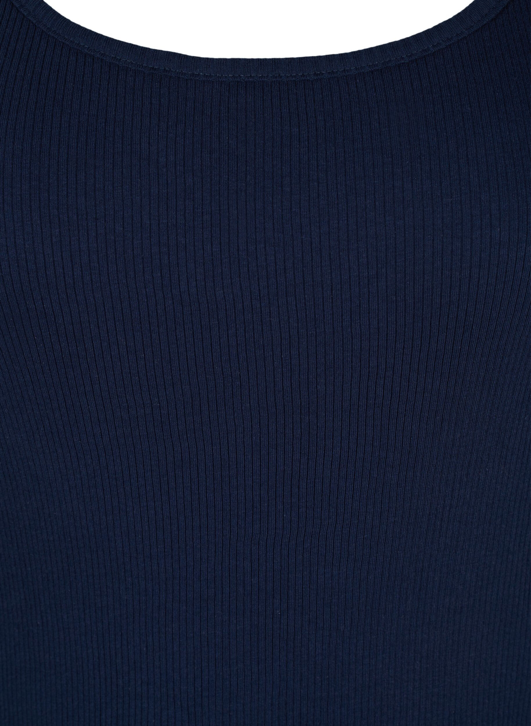 Zizzifashion 2-pack basic tank top with rib, Navy B/B White, Packshot image number 2
