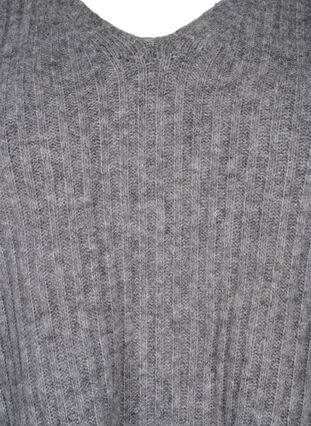 Knit sweater with slit, Light Grey Melange, Packshot image number 2