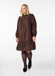 Short dress with ruffle collar, Seal Brown, Model image number 2