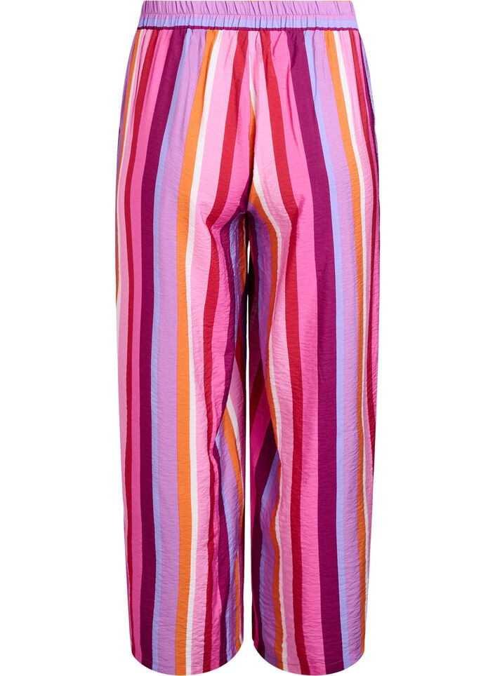 Loose viscose trousers with stripes, Pink, Packshot image number 1