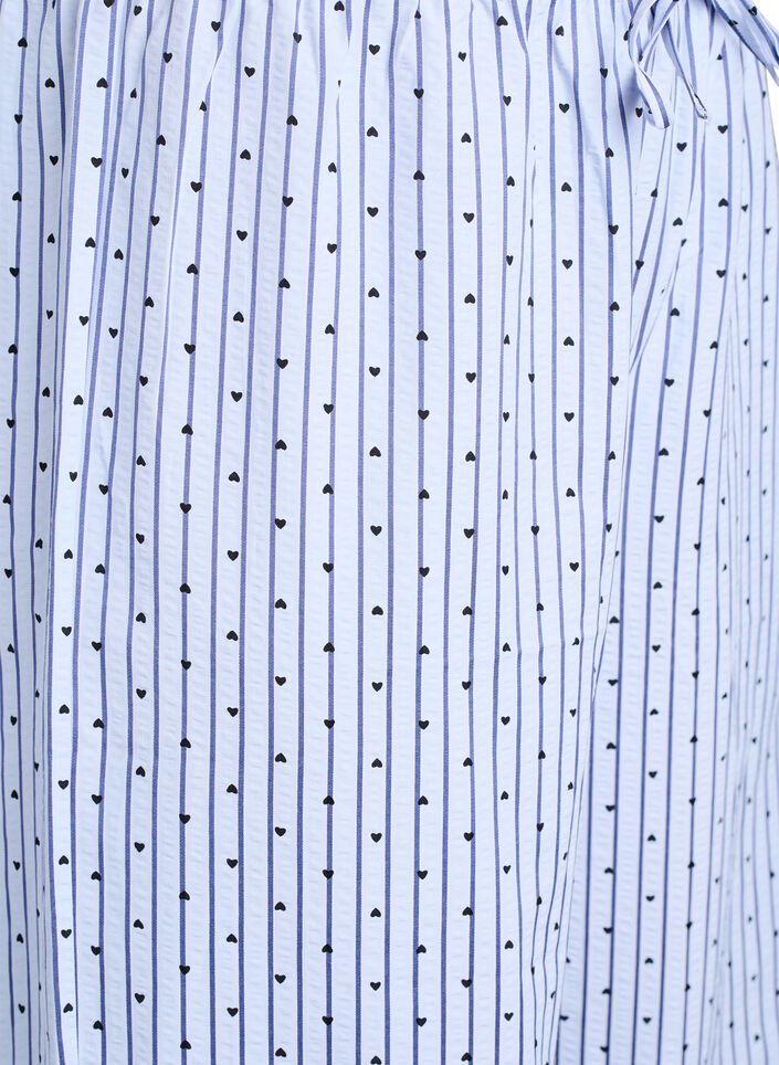 Loose seersucker pyjama trousers with high waist, Light Blue, Packshot image number 2