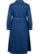 Midi shirt dress in denim with belt, Dark Blue Denim, Packshot image number 1