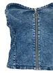 Denim corset top with zip, Blue denim, Packshot image number 2