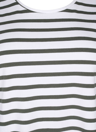 Striped T-shirt in organic cotton, Thyme Stripe, Packshot image number 2