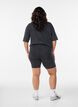 Fitted jersey shorts with a washed effect, Black, Model image number 2