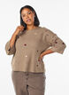 Jumper with hearts and 3/4 sleeves, Brown, Model image number 0