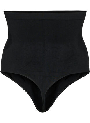 High waist shapewear thong, Black, Packshot image number 1