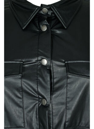 Faux leather shirt, Black, Packshot image number 2
