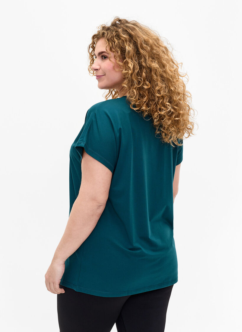 Loose training t-shirt with v-neck, Deep Teal, Model image number 1