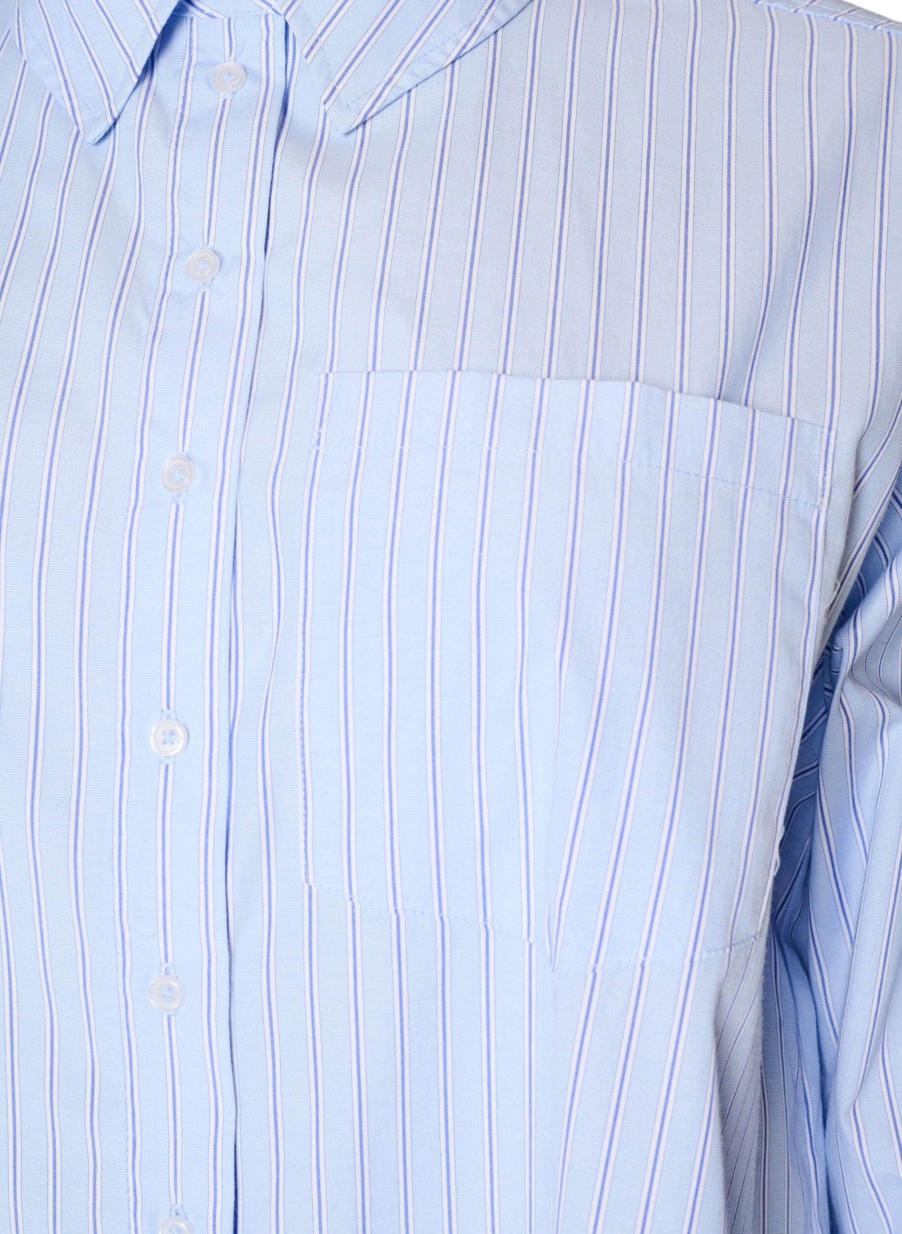 ZizzifashionStriped shirt with wide cuffs, Light Blue, Packshot image number 2