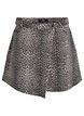 Short denim skirt with leopard print and an A-line shape, Leopard, Packshot image number 0