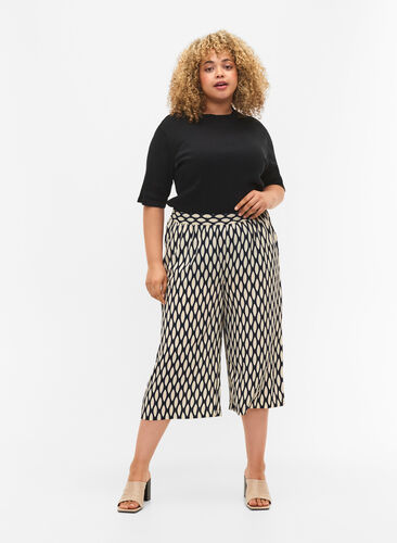 Culotte trousers with print, Oval AOP, Model image number 0