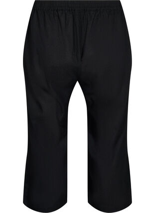7/8 trousers in cotton blend with linen, Black, Packshot image number 1