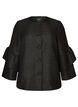 Boucl&eacute; jacket with ruffle details, Black, Packshot image number 0