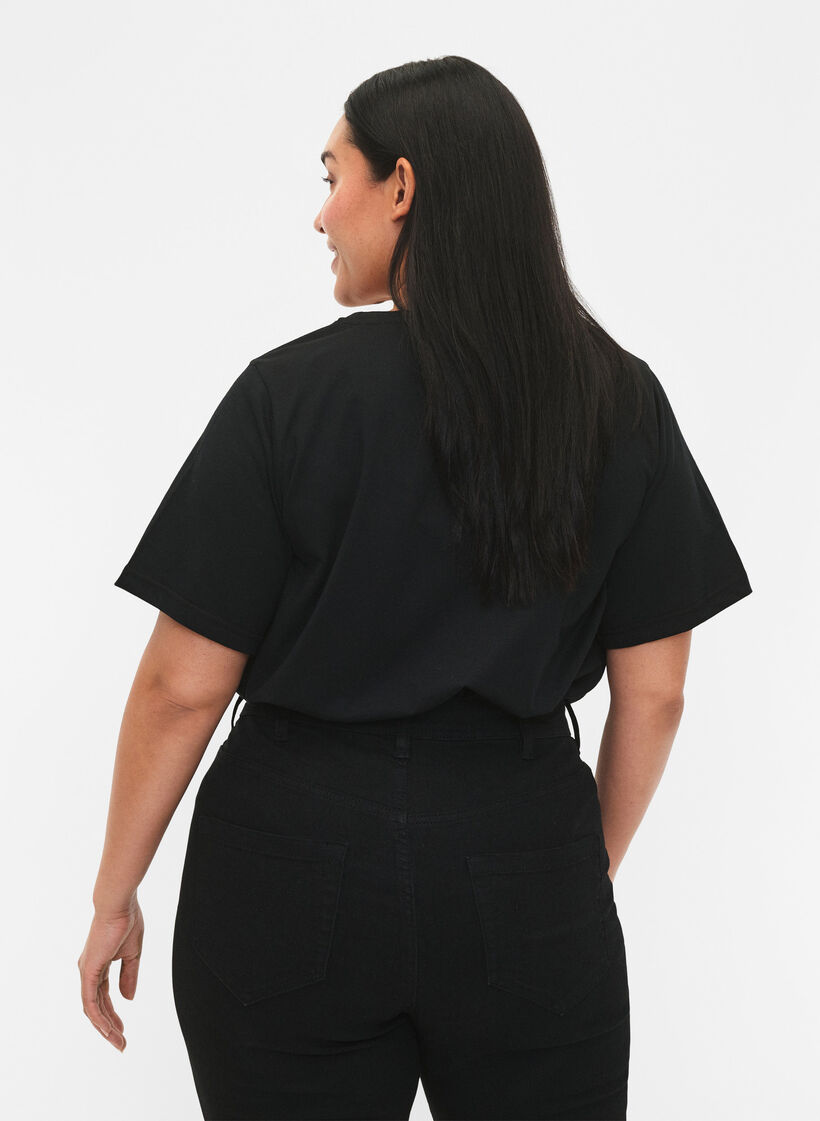 FLASH - 2-pack t-shirt with motif, Black/Port Royale , Model image number 1