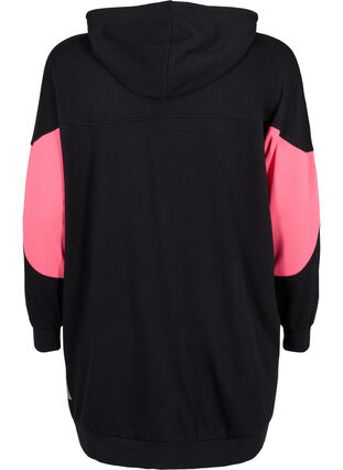 Sweatdress with colorblock and pockets, Black, Packshot image number 1