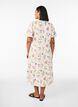 Midi dress in linen and viscose with ruffle sleeves, Beige, Model image number 1