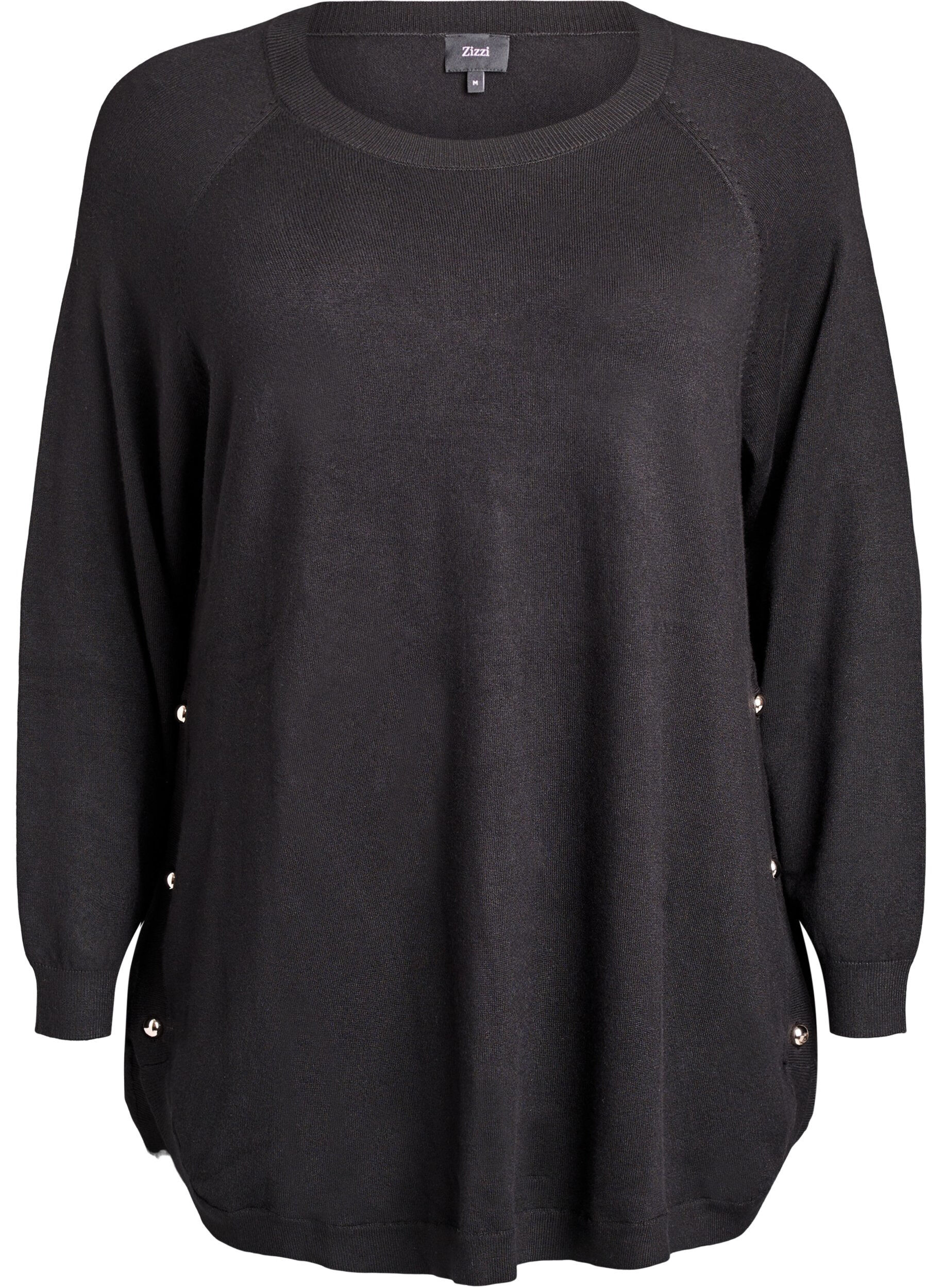 Knitted blouse with side buttons